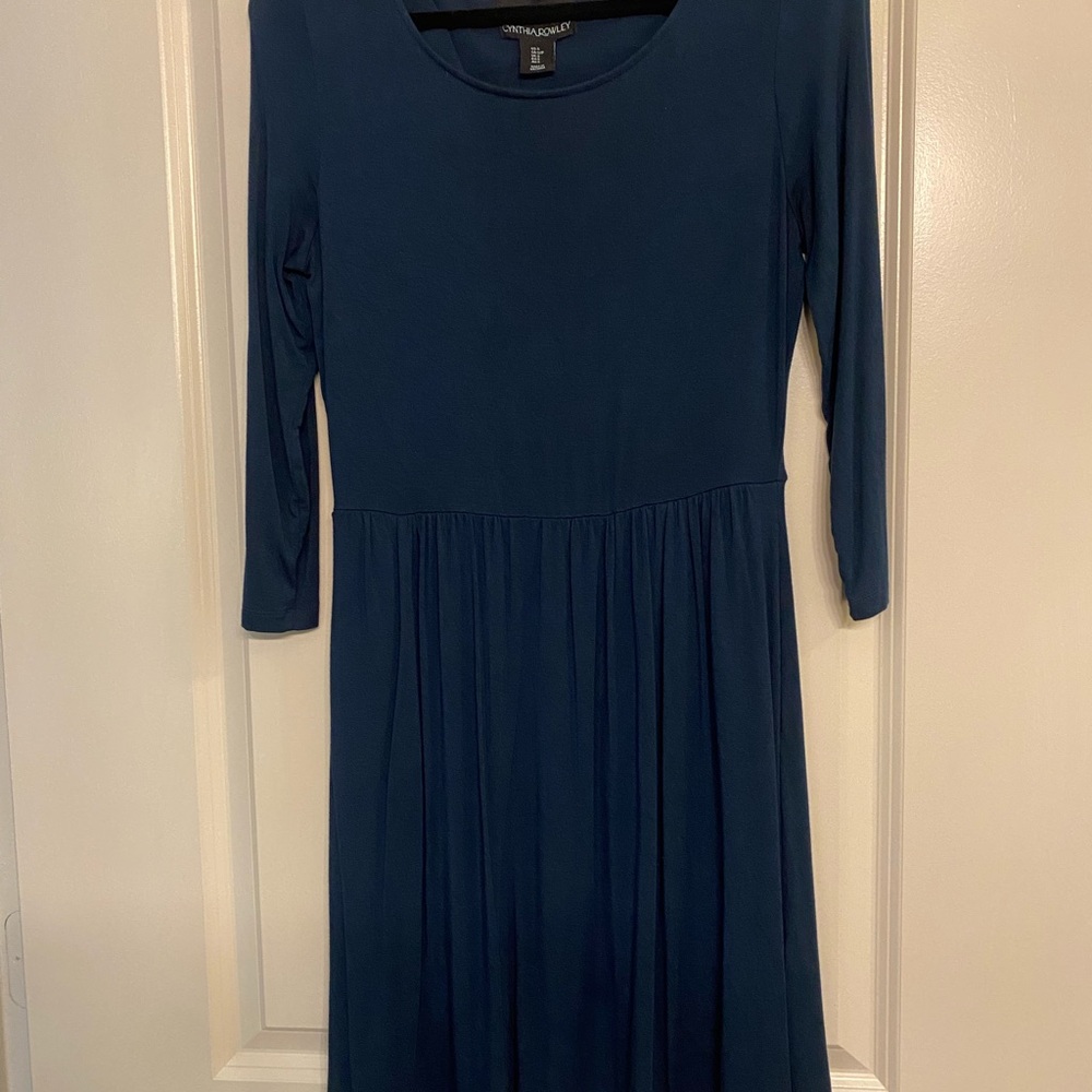 Cynthia Rowley Blue Pleated A-Line Dress